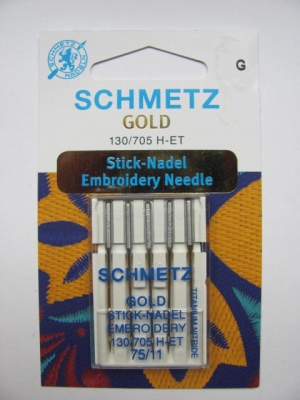 Nhmaschinennadeln Schmetz 705 H-ET GOLD Sticknadeln Strke 75